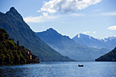 View over Lake Lugano to Gandria, Ticino, Switzerland