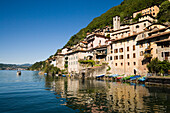 Gandria, ein pittoreskes Dorf am Luganersee, Lugano, Tessin, Schweiz