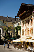 Market place with Cafe Konditorei Wallner, St. Wolfgang, Upper Austria, Salzkammergut, Austria