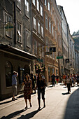 People strolling over Getreidegasse, Salzburg, Salzburg, Austria, Since 1996 historic centre of the city part of the UNESCO World Heritage Site