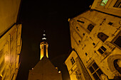 Viru street and Old City Hall, Tallinn, Estonia