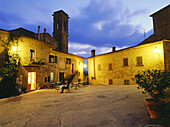 Square, Piazza, Volpaia village, Chianti, Tuscany, Italy