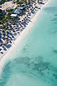 Luftaufnahme vom Palm Beach, Aruba, ABC-Inseln, Niederländische Antillen, Karibik