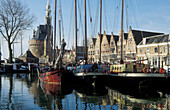 Hoorn, harbour with Hoofdtoren, Netherlands, Europe