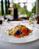 Lunch in the restaurant of a Wellness Hotel, Spa Hotel Seehotel Neuklostersee, Mecklenburg - Western Pomerania, Germany