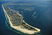 aerial photo of North Frisian island, Sylt in the federal state of Schleswig-Holstein, North Sea, Germany