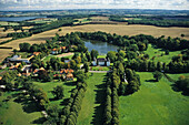 aerial photo, manor, stately home, Kiel Bay, agriculture, countryside, rural, field, Schleswig Holstein, northern Germany
