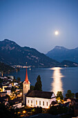 Parish church St. Maria, Weggis and Lake Lucerne, Canton Lucerne, Switzerland