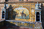 Spanien, Andalusien, Plaza Espana, Mosaiken, Bank