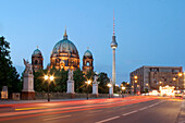 Berlin, Castle bridge, Dome, Alex, dusk