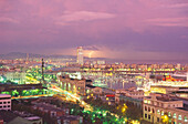 Barcelona,Ausblick vom Montjuic,Gewitter
