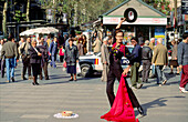 Flamenco dancer, Las Ramblas, Barcelona, Spain