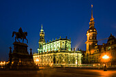 Reiterstatue, Schloss, Hofkirche, Theaterplatz, Dresden