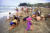 New Zealand, Coromandel, Hot water, beach, kids