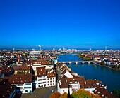 Basel, Ausblick vom Münster, Rhein