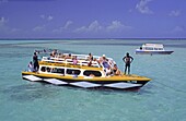 Boat, tourists, Tobago, Pigeon Point, Buccoo Coral Reef