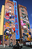 California San Francisco Mission district, mural of hispanic artist , wall painting