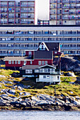 Nuuk, Greenlands Capital. A city of contrasts, nice little cottages stad beside huge, ugly blocks. Greenland.