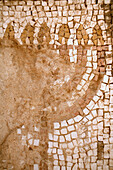 Close up of a Menorah Mosaic, a seven branched candelabrum, Jerusalem, Israel