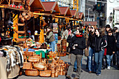 Tourists at the market, Vorosmarty Square, Budapest, Hungary