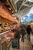 Hams, Mercado Central, central market, Valencia, Spain