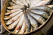 fresh sardines, Mercado Central, central market, Valencia, Spain