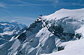 Skigebiet Gstaad, Blick zum Mont Blanc, Berner Oberland, Schweiz