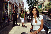 Woman in Sheinkin Street, fashion and culture, Tel-Aviv, Israel