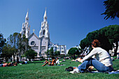 Leute im park, Washington Park, North Beach, San Francisco, Kalifornien, USA