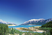 View of Abraham Lake, Rocky Mountains, Alberta, Canada