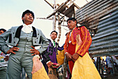 Vier Männer Torero vor Corrida, Dorffest, Hunucma, Yucatan, Mexiko