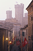 Altstadt, Gasse, Burg, Montalcino, Toskana, Italien