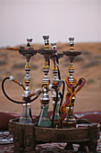 Four hookah, shisha water pipes, Desert, Dubai, United Arab Emirates