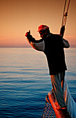 Caption on sailing ship, Egypt, Africa, Sinai, Red Sea