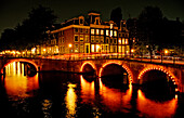 Keizersgracht at night, The Netherlands, Holland, Amsterdam