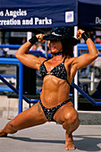 Bodybuilderin, Muscle Beach, Venice, L.A., Los Angeles, Kalifornien, USA