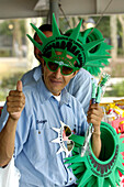 Man selling souvenirs, New York City, New York, USA