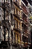 Fire escape ladders, SoHo, New York City, New York, USA