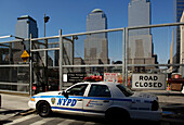 Ein Polizeiauto, Ground Zero, New York City, New York, USA