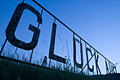A good luck sign, Glueck Auf, at a mine, Erlebnis Bergwerk Merkers, Merkers, Rhoen, Thuringia, Germany
