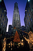 Holiday decoration at Rockefeller Center, 5th Avenue, Manhattan