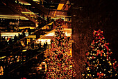 Holiday decoration at shopping levels of Trumpp Tower, Manhattan