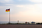 View over promenade to North Sea, Borkum, East Frisian Islands, Lower Saxony, Germany