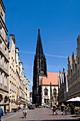 Lambertikirche und Prinzipialmarkt, Münster, Münsterland, Nordrhein-Westfalen, Deutschland