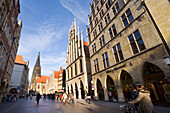 Lambertikirche und Prinzipialmarkt, Münster, Münsterland, Nordrhein-Westfalen, Deutschland