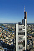 Panorama von Frankfurt mit Commerzbank, Frankfurt am Main, Hessen, Deutschland