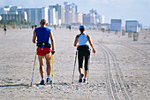Morning Fitness on Beach, South Beach, Miami, Florida, USA