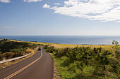 Road through Sugarcane Fields, Waimea Canyon Drive, near Waimea, Kauai, Hawaii, USA