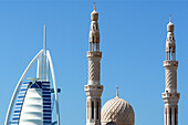 Burj al Arab and Mosque, Dubai, United Arab Emirates, UAE