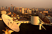 Peking von oben in der Dämmerung, Beijing, China